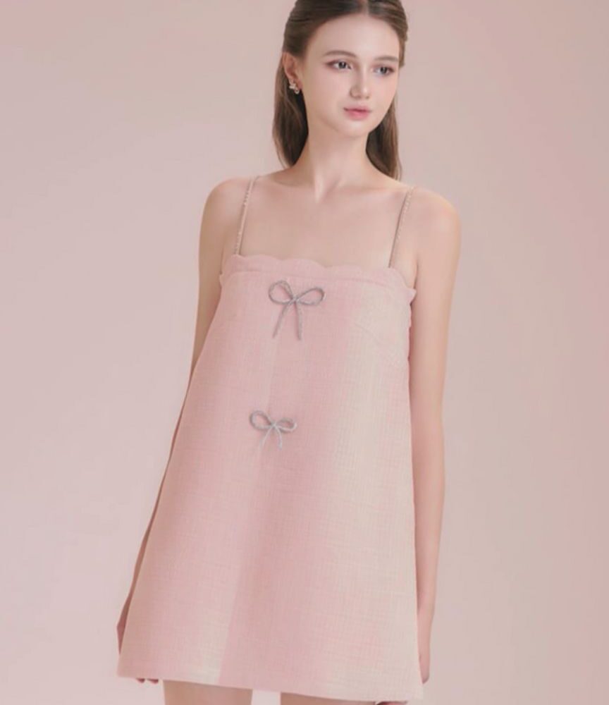 Blush Pink Mini Dress “Rosette Sugar” CO257